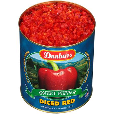 Dunbar Dunbar Regular Pack Diced Red Peppers 102 oz., PK6 01014603060001
